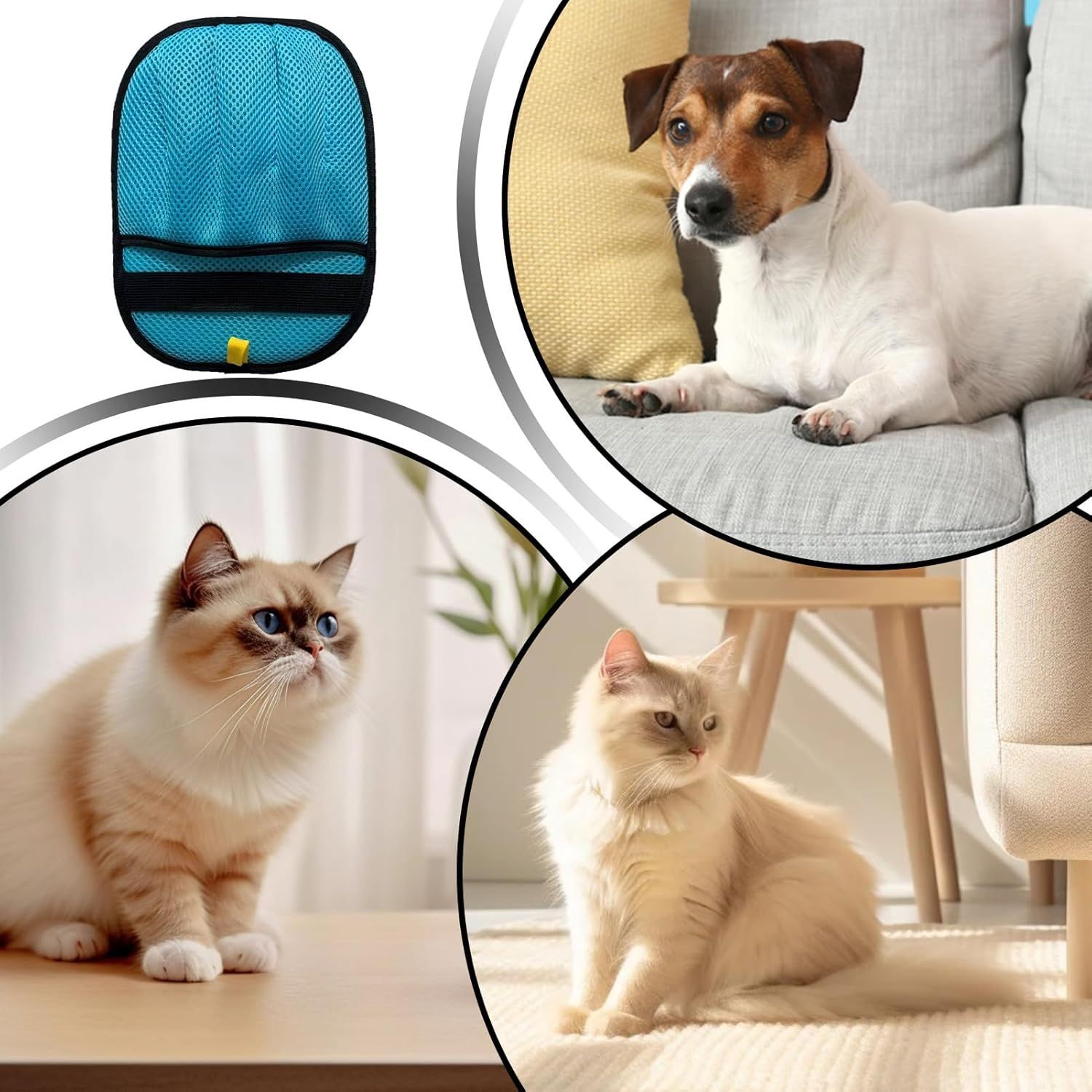2pcs Five-Finger Electrostatic Pet Hair Removal Glove for Cats & Dogs, Reusable Magic Brush Grooming Mitt for Furniture, Couch, Carpet, Car Seat & — image 4