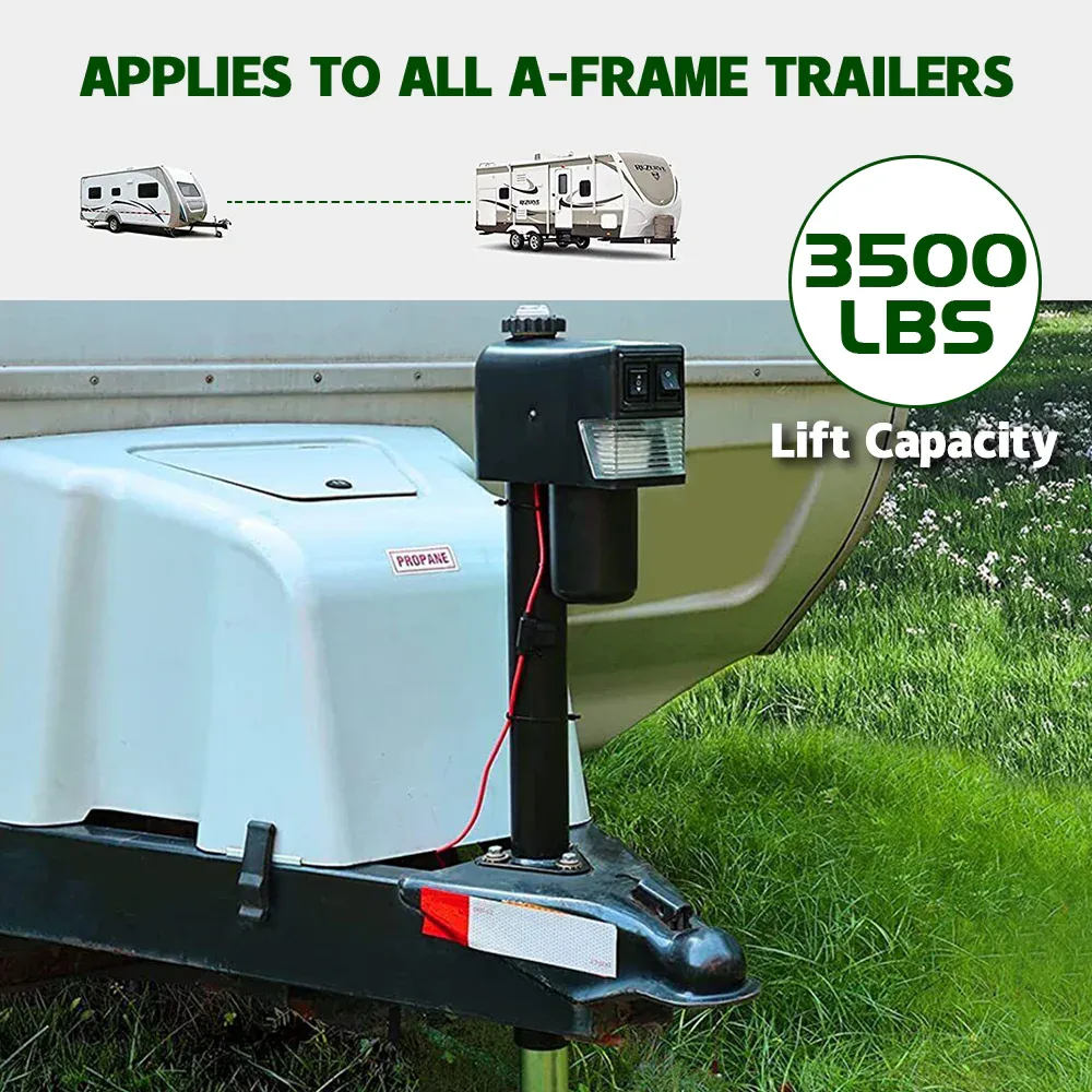 Electric A Frame Trailer Jack LED Light Power Tongue Jack Weight Capacity 3500 lbs 9Inch to 32Inch with Manual Crank Handle for RV Trailer Camper â image 3