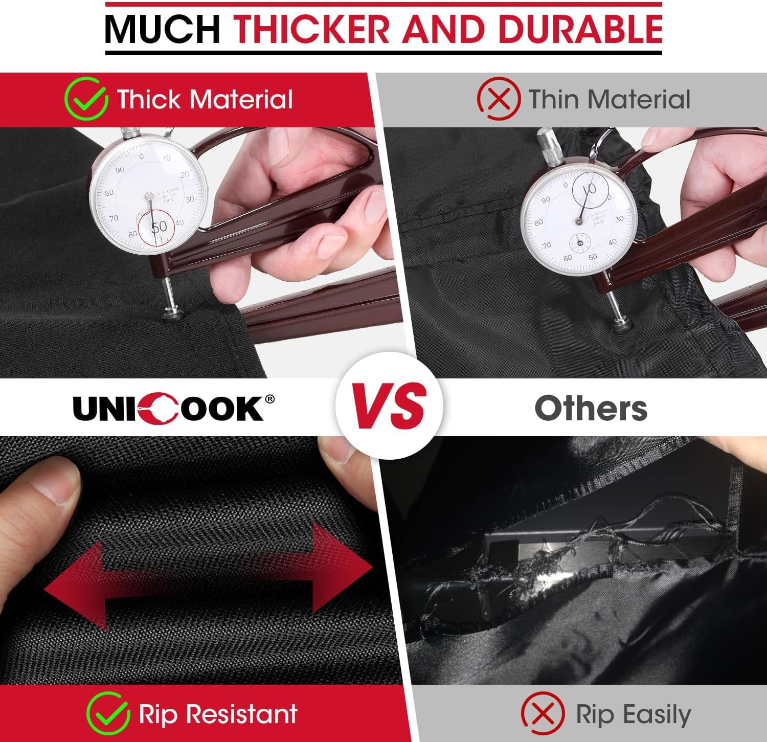 Heavy Duty Waterproof Barbecue Gas Grill Cover, 65-inch BBQ Cover, Special Fade and UV Resistant Material, Durable and Convenient, Fits Grills of Weber — image 6