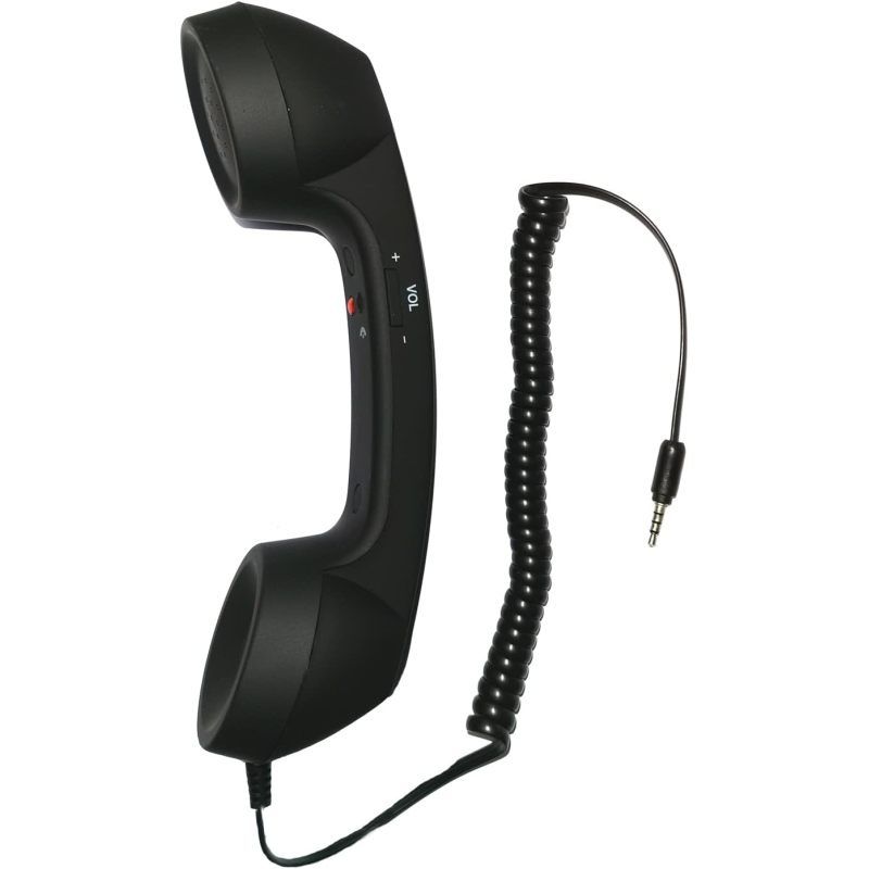 3.5mm Telephone Handset Cell Receiver Mic Microphone Speaker for Mobile Cellphone Smartphone (Black) — image 4