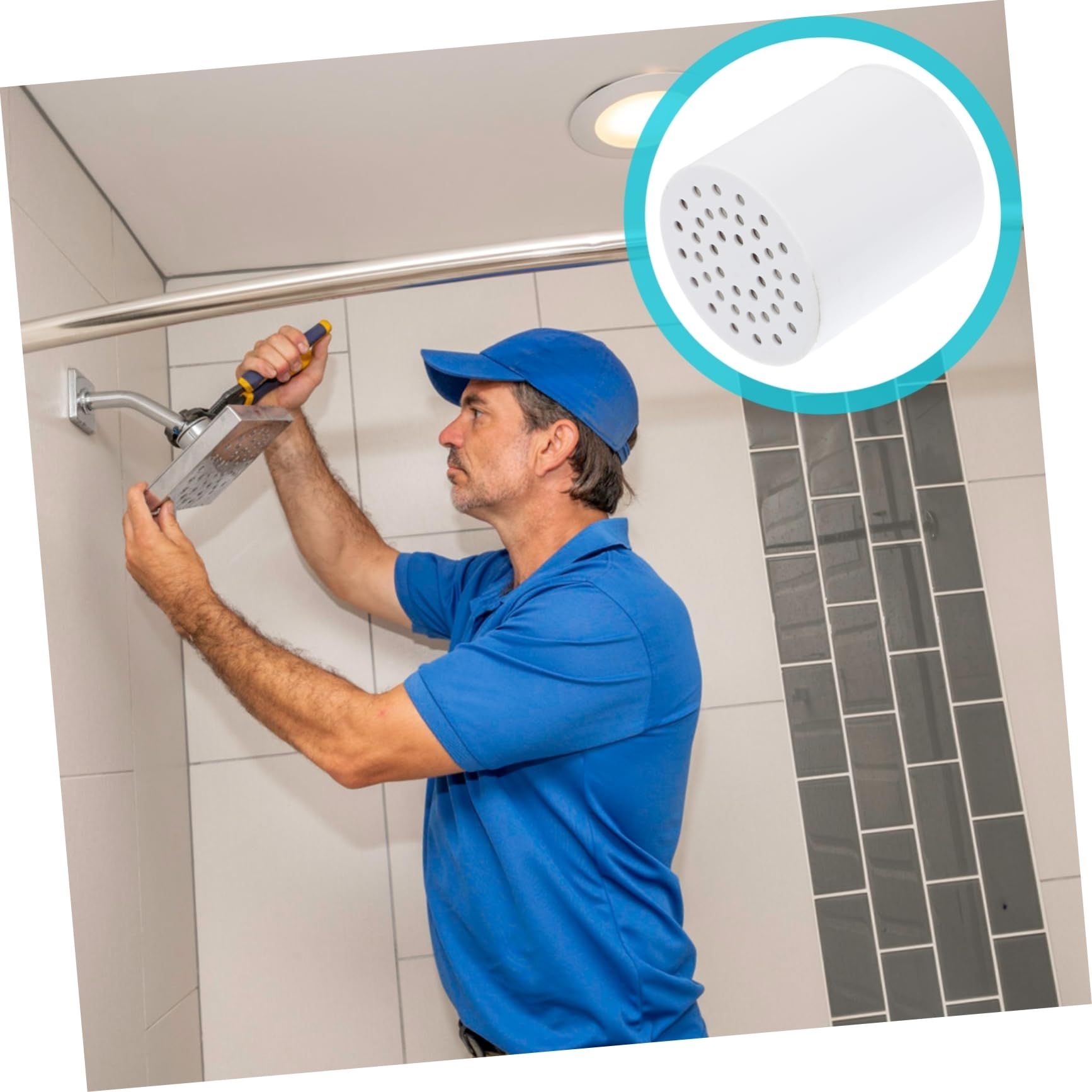 Stage Replacement Cartridge Universal High Output Shower Filter with VC, Reduce Hard Water, Heavy Metal Impurity — image 4