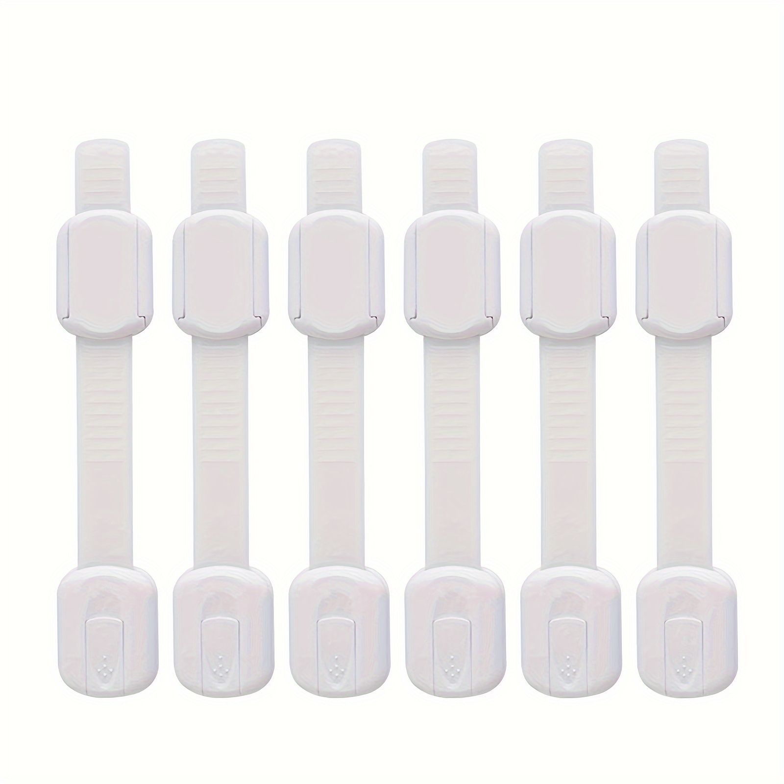 6pcs Cabinet Locks, Adjustable Multi Use Straps Latches for Drawers, Fridge, Dishwasher, Toilet Seat, Cupboard, Closet, Oven,Trash Can, Adhesive No Drilling