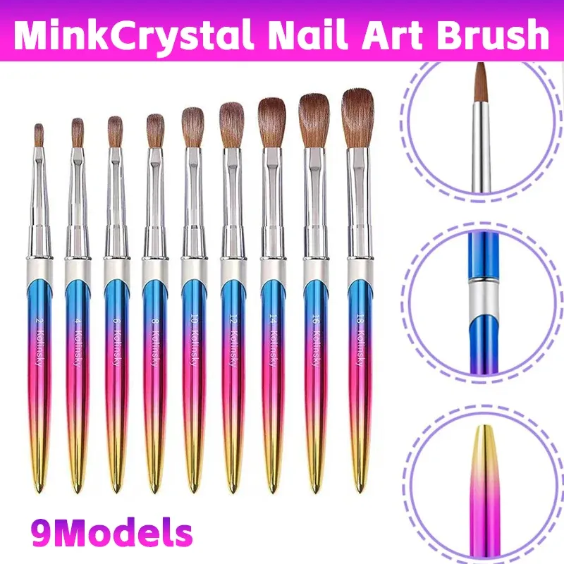 Kolinsky Acrylic Nail Art Brush Manicure Powder Professional Tools Size 2-18 - 6# — image 2