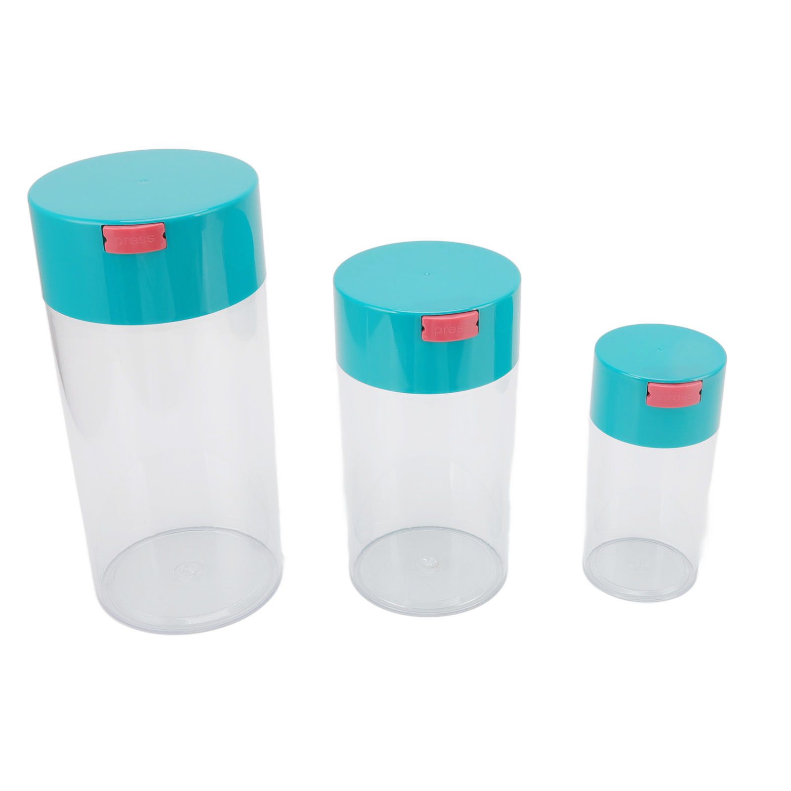 Airtight Jar Set Transparent 2100ml 1100ml 400ml Plastic Vacuum Storage Cans for Dried Fruit Coffee Bean Tea โ image 2