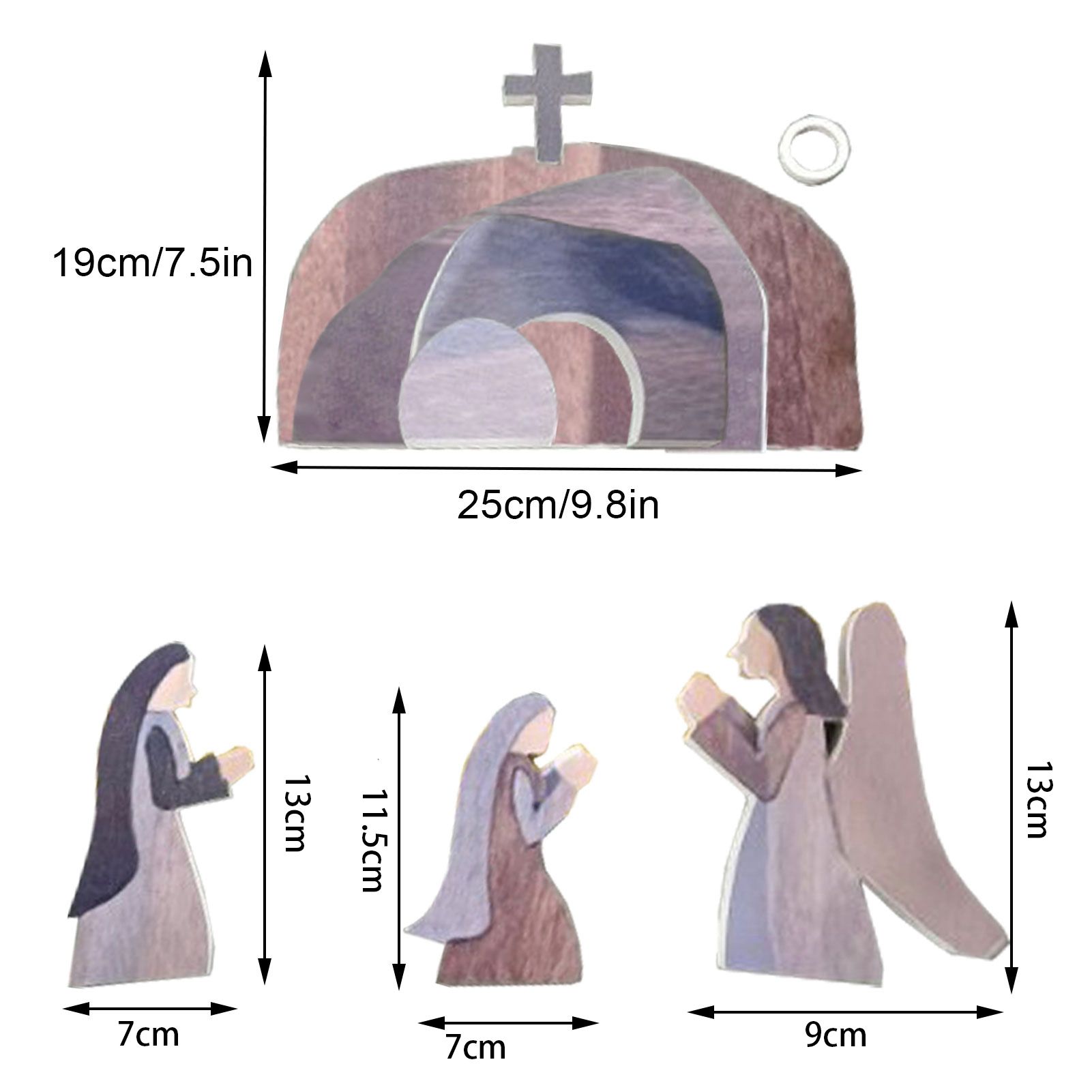 Easter Scene Wooden Decoration Wooden Jesus Nativity Christ Statue Decoration — image 4