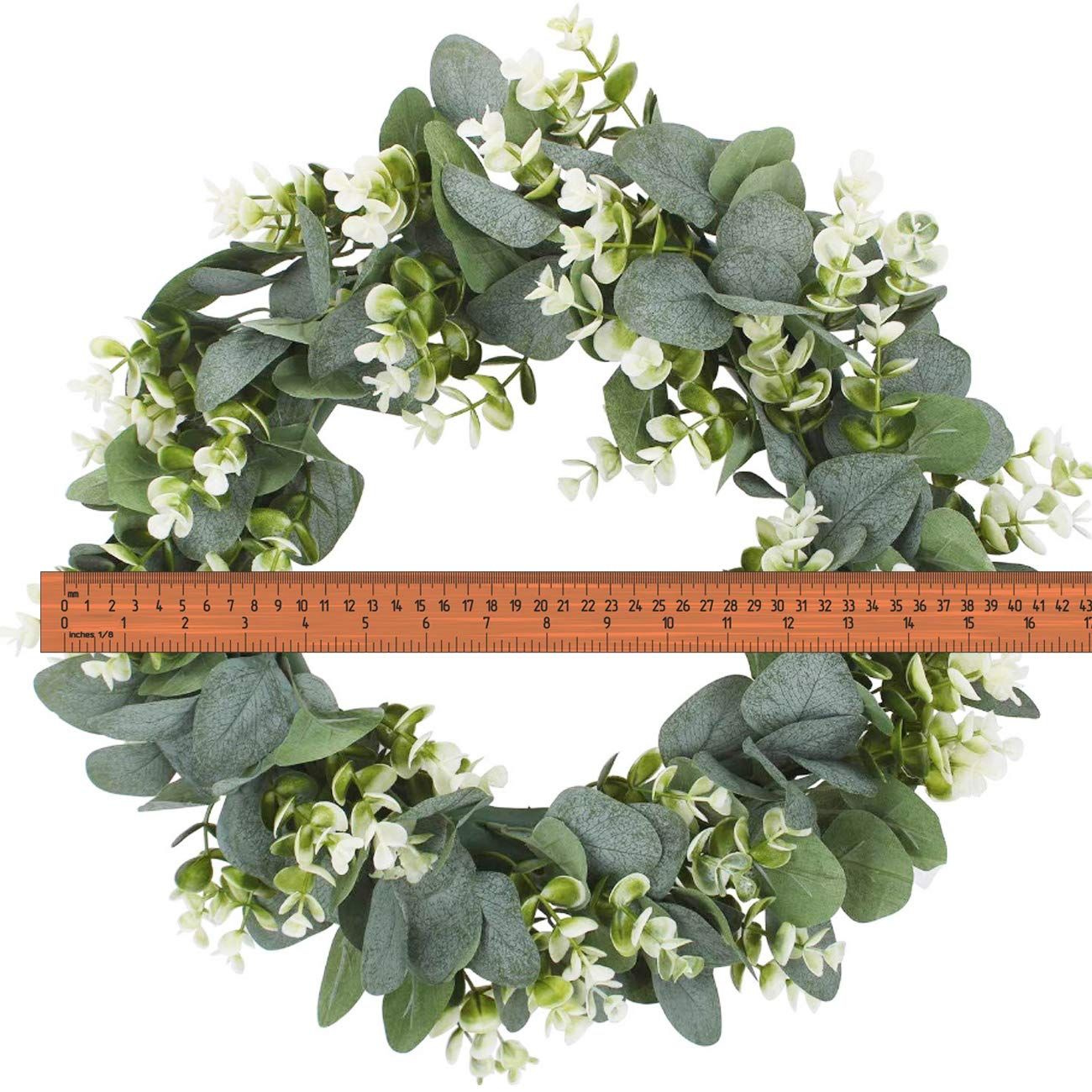 Green Leaf Wreath Spring Outdoor Decoration Ornaments for Front Door Wall Window Party Home Office St Patricks Day Easter Decor — image 5