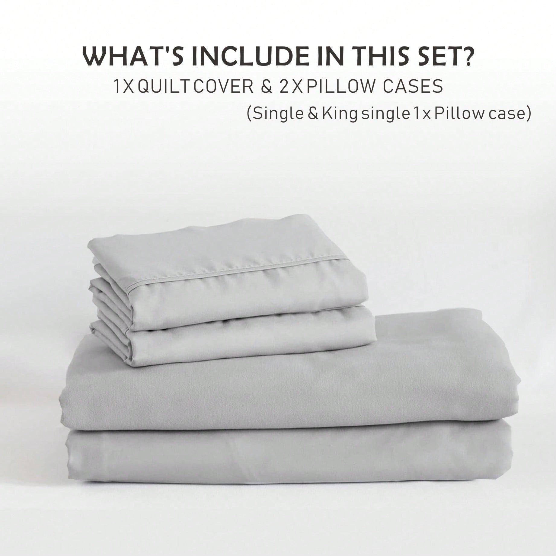 Hotel Soft Microfiber Duvet Cover Set-2000TC Quilt Cover Set & Pillowcases -1 Donna Cover Zipper Closure & 1 x Pillowcases-Breathable Bedding - Wrinkle, Fade — image 5
