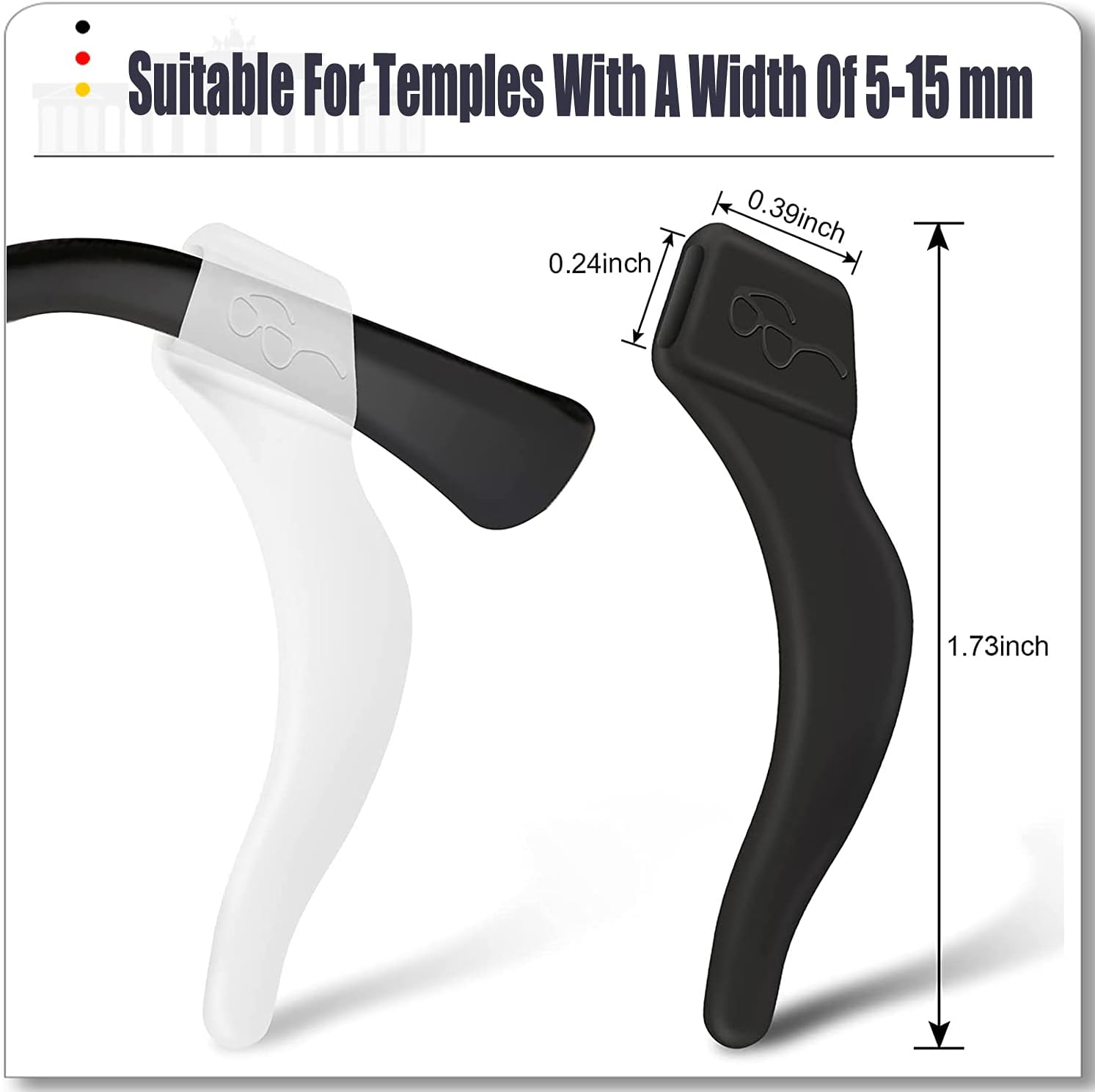 Eyeglass Ear Grips - 21 Pairs Glasses Anti-Slip, Comfortable Silicone Elastic Eyeglasses Temple Tips Sleeve Retainer, Prevent Eyewear Sunglasses Spectacles โ image 4