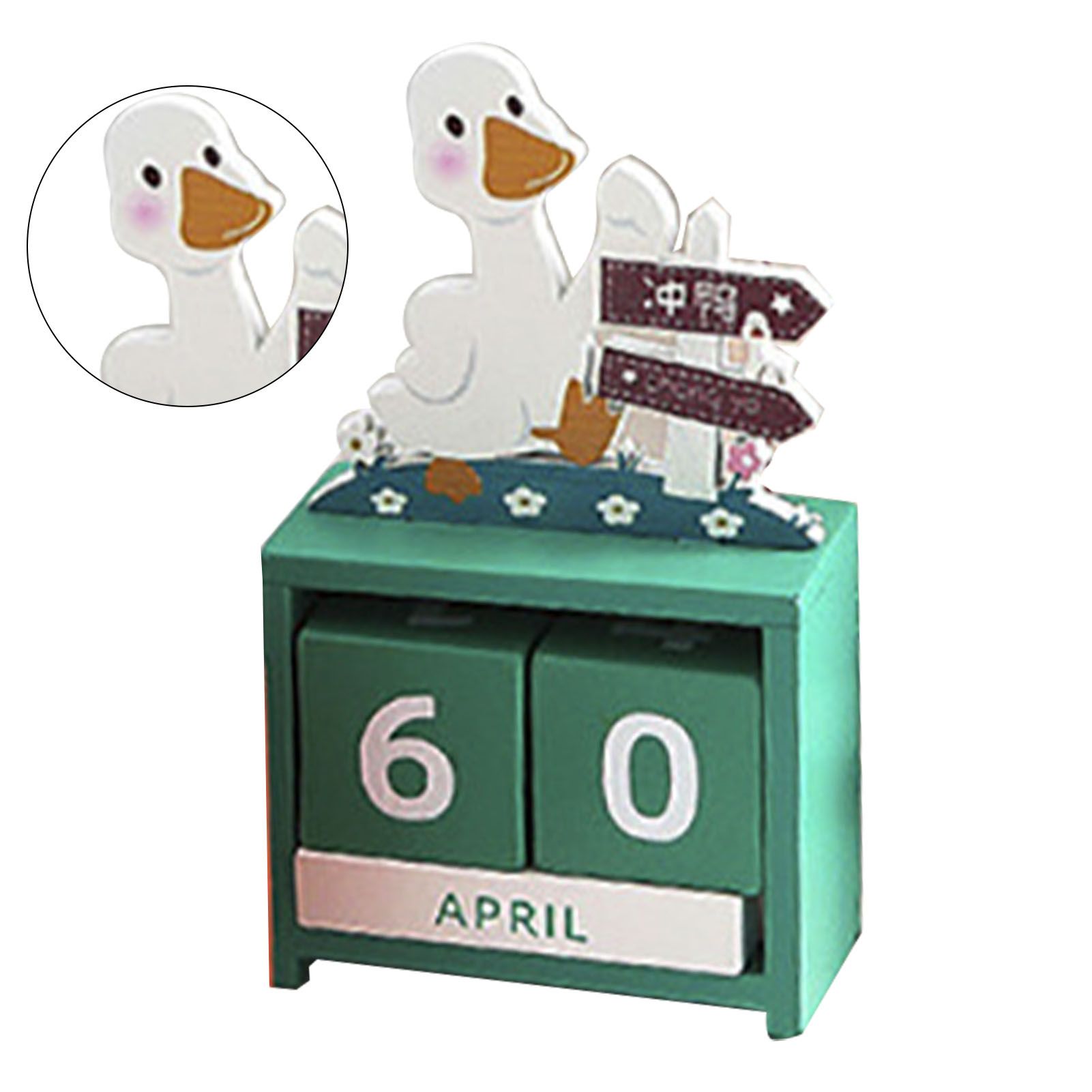 Wooden Perpetual Calendar Countdown Month Date Block Cubes Calendar Cute Desktop Decoration Type 3 โ image 4
