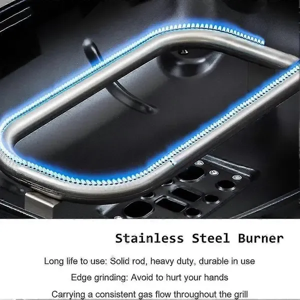 Stainless Steel Gas Grill Burner Tube Replacement for Weber Q100, Q120, Q1000, Q1200 and Baby Q Grills, Silver, 43 cm — image 3