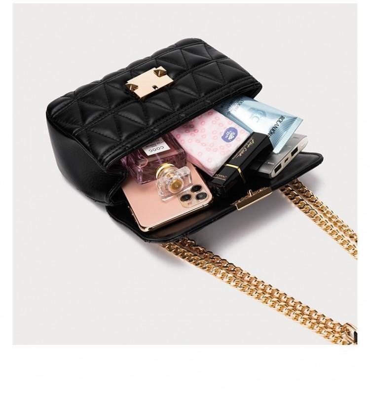 Quilted Chain Crossbody Bag for Women Classic Black Shoulder Underarm Bag Elegant Designer Style Luxury Texture Versatile Daily Handbag โ image 5
