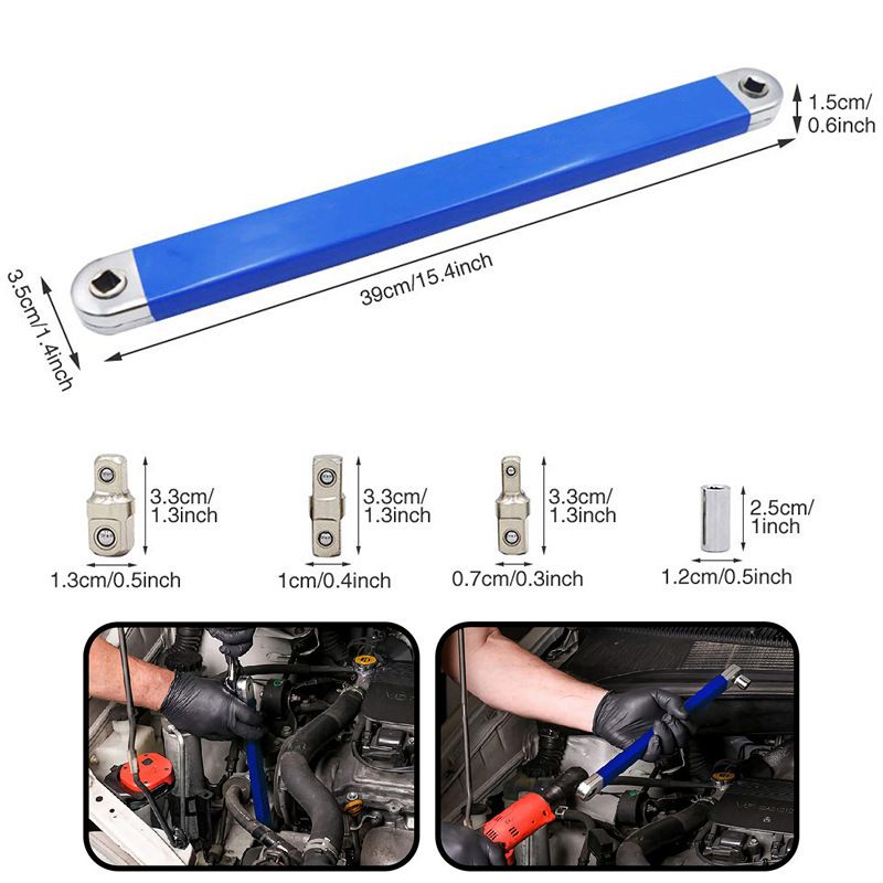 Offset Extension Wrench, Offset Extension Wrench Set, Multifunctional Torque Wrench With Drive Adapters for Tight Space Work Tools — image 5