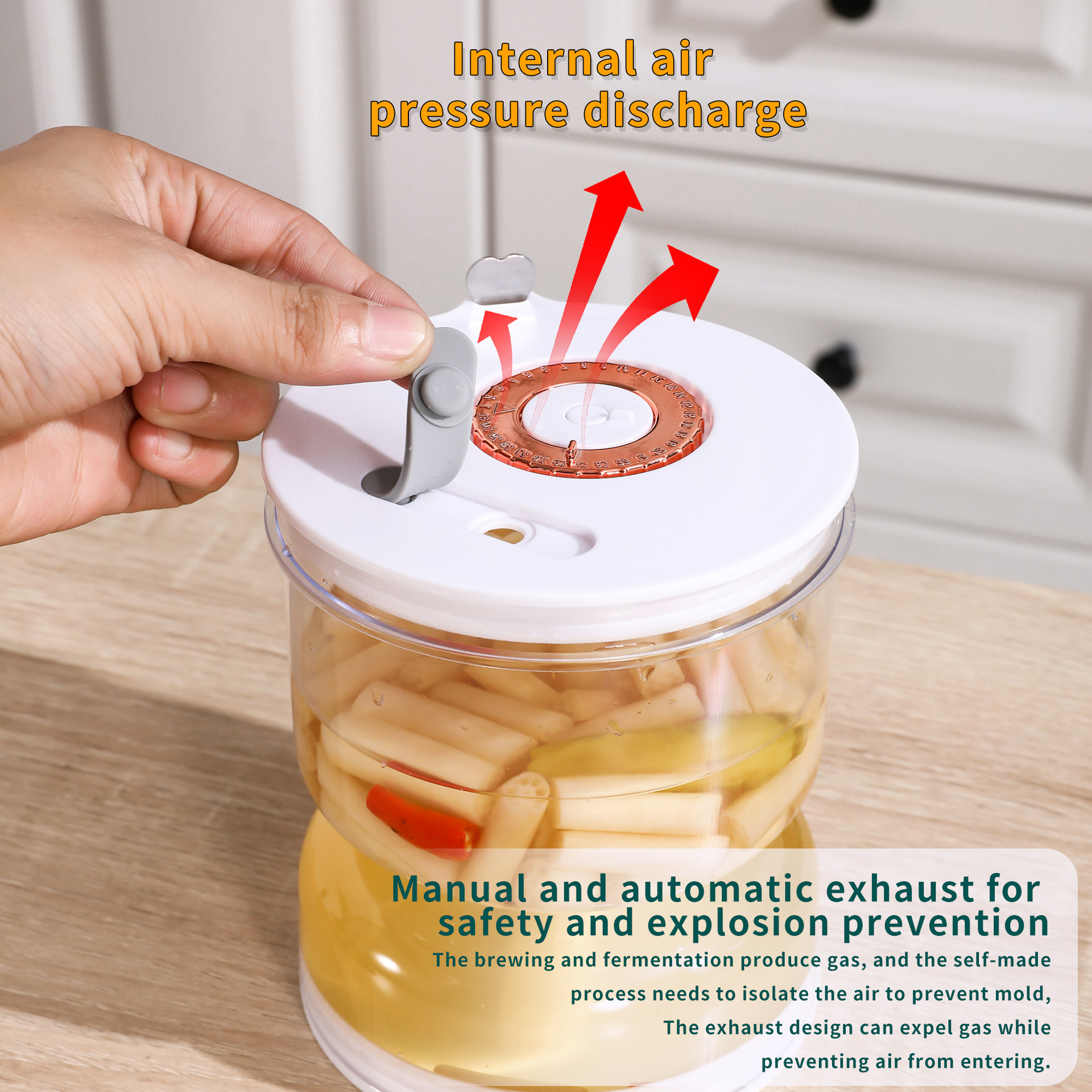 Food-Grade Pickle Hourglass Jar with Strainer Flip - 200ml Compact Kitchen Wet and Dry Separation Container for Olives, Jalapeños & Pickles — image 3