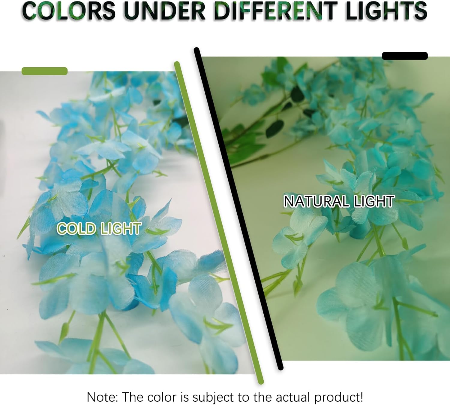 24 Pack Lake Blue Wisteria Hanging Flowers Garland, 3.77 Feet Lake Blue Artificial Wisteria Flower Vines, Fake Lake Blue Wisteria, Lake Blue Flower Vines for โ image 3