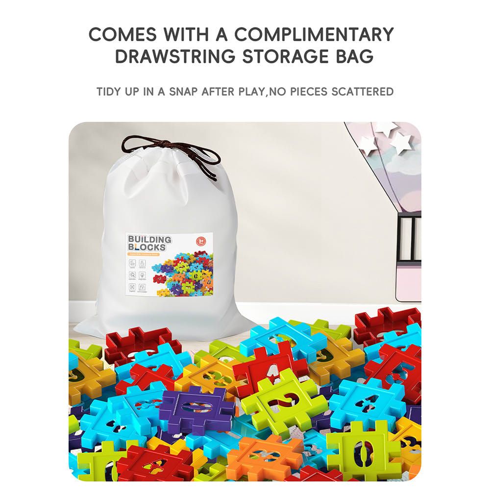 Creative DIY Puzzle Building Blocks Set for Kids Ages 3+ – Colorful Snap-Together Squares for Early Learning, Alphabet & Number Recognition, and Fun 3D Shape — image 3