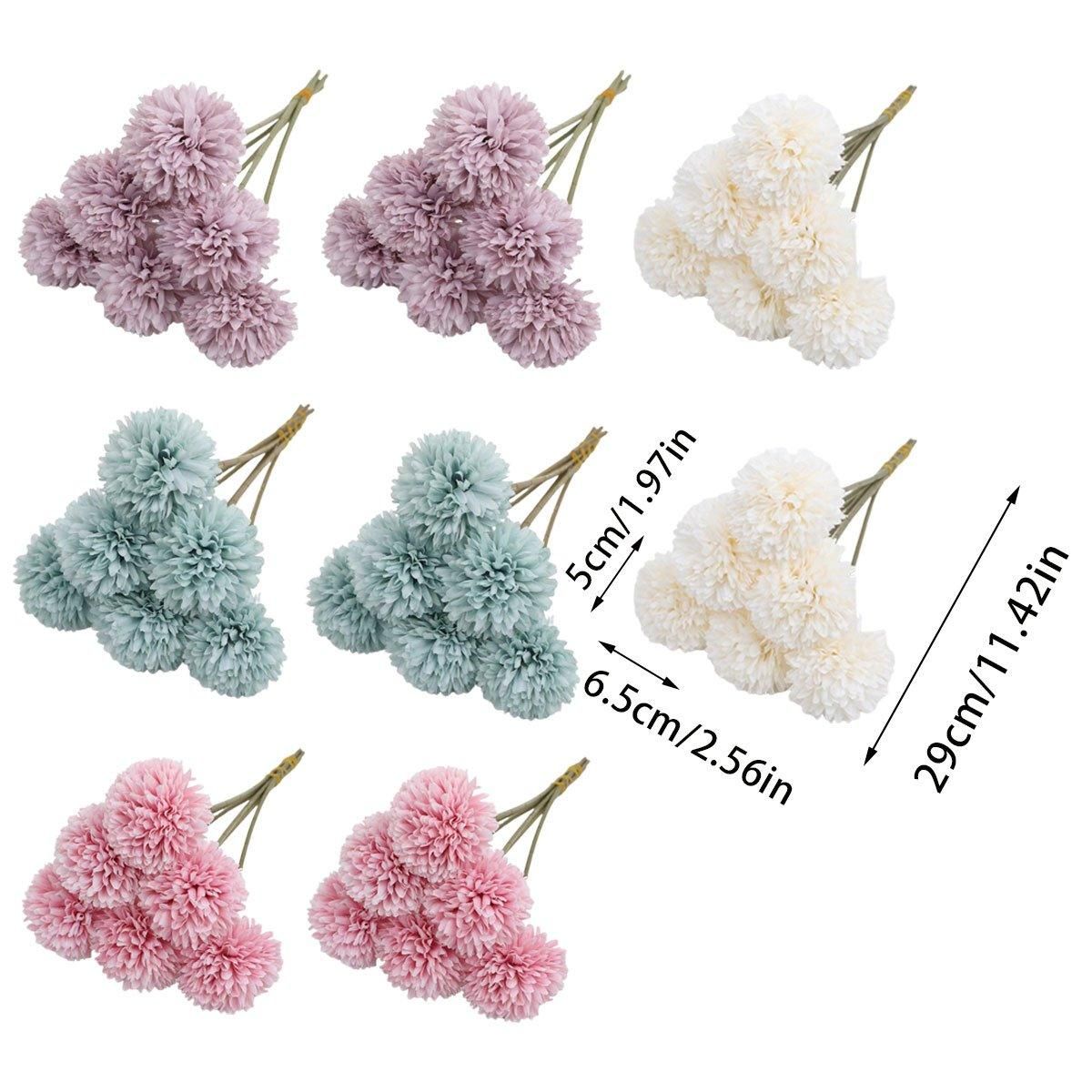 12pcs Artificial Dandelion Fake Flower Simulation Arrangement Desktop Decoration - White — image 4