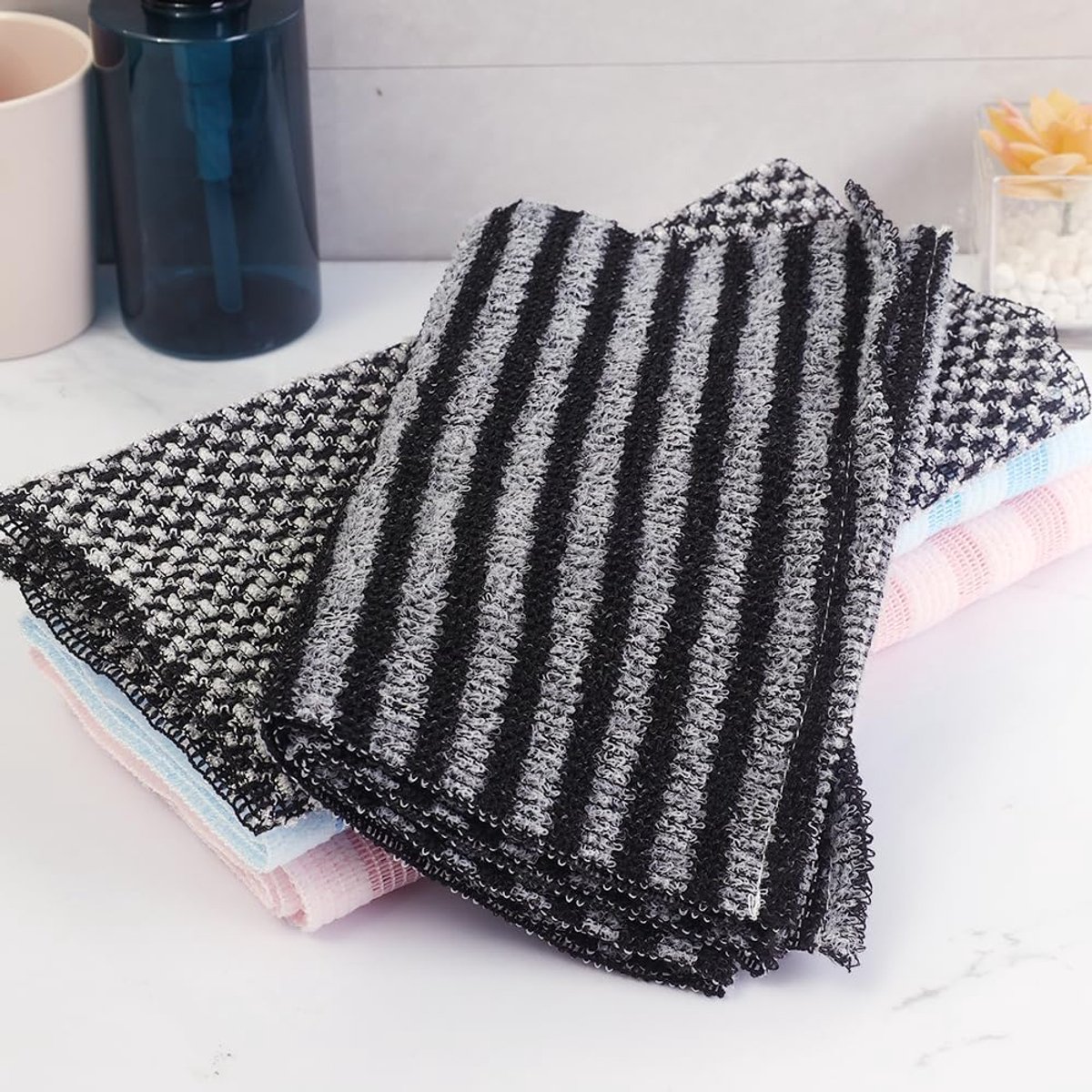 Back Scrubber Set | 2-Piece Exfoliating Shower Towel | Extra Long Exfoliating Washcloth for Men and Women - Scrub Cloth for Body Cleansing and Massage — image 2