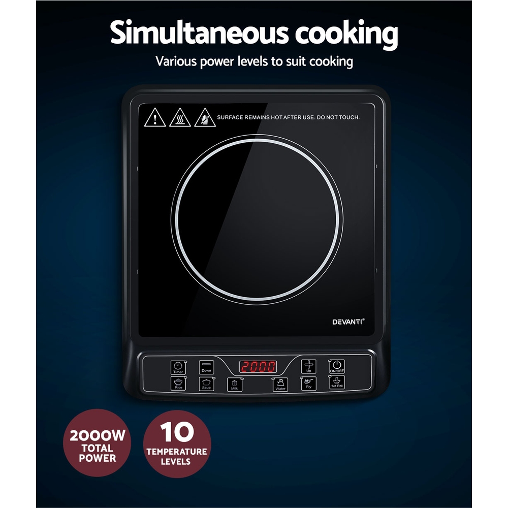 Devanti Induction Cooktop 30cm Portable Cooker โ image 5