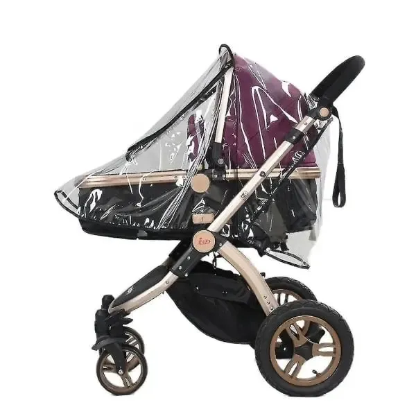Clear Universal Stroller Rain Cover, EVA Weather Shield with Front Zip and Ventilation for Baby Prams and Strollers โ image 2