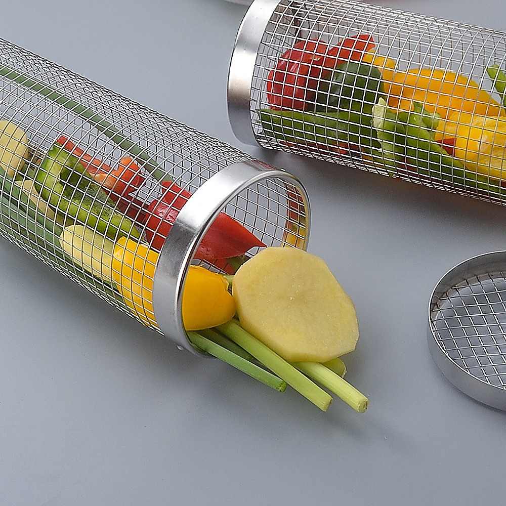 2pc BBQ Basket Round Campfire Grid Cookware — image 4