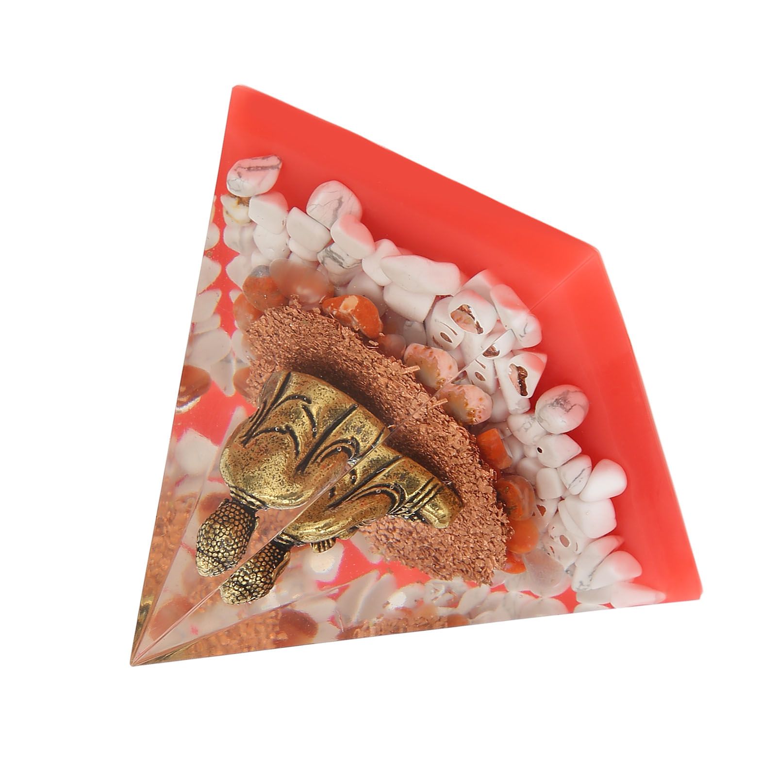 Crystal Pyramid Buddha Epoxy Energy Stone Handicraft for Household Decoration Office Desktop — image 3