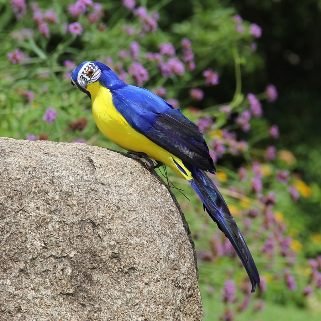 Fake Parrot, 10 x 0.4 Inch Realistic Artificial Birds Model, Fade Birds for Garden Patio Yard Lawns Tropical Tree Wall, Decorative Birds BLUE — image 4