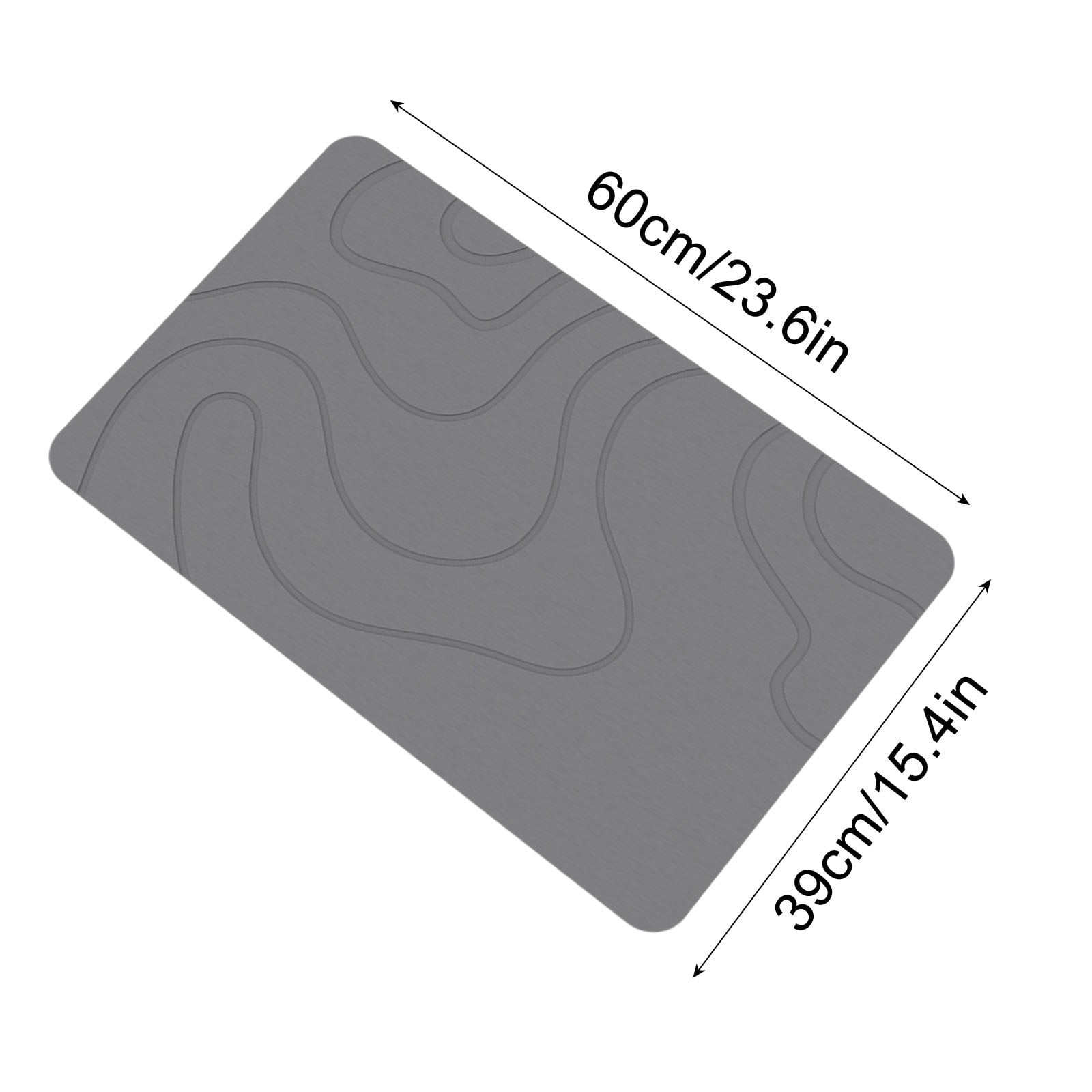 Stone Bath Mat, 16 × 24" Quick Drying Diatomaceous Earth Bath Mat Super Absorbent Non Slip Stone Bath Mats Washable Rug for Bathroom Floor Kitchen Shower, Dark — image 3