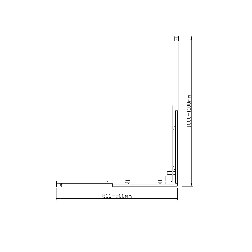 Adjustable 900x1100mm Double Sliding Door Glass Shower Screen in Gold โ image 5
