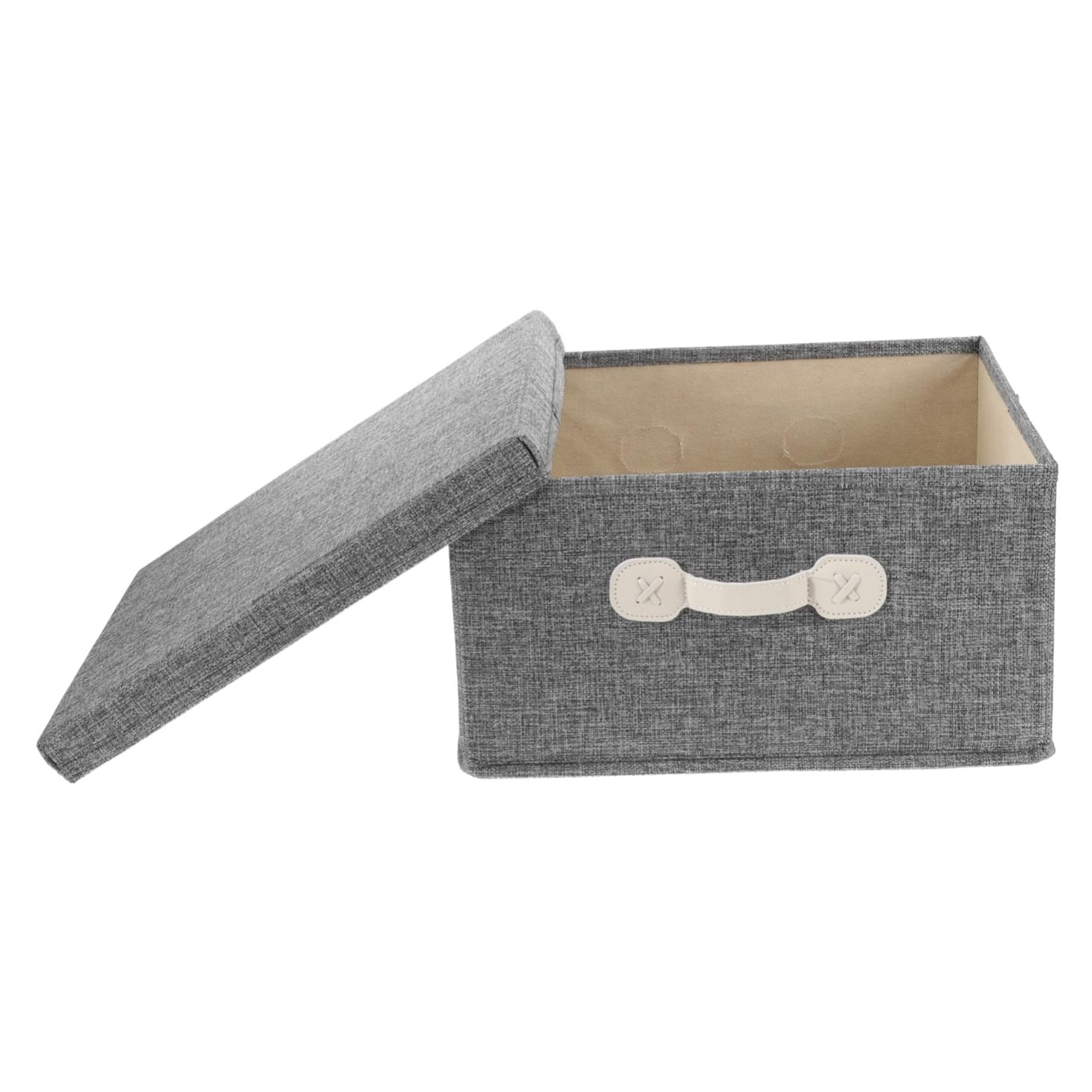 Clothes Storage Organizer Gray Storage Box Finishing Basket Cloth Quilt Desktop Container 35.00X28.00X18.00cm