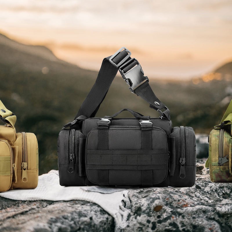 Military green Tactical Outdoor Waist Bag - Durable Multi-functional Crossbody Shoulder Pack for Men & Women — image 2