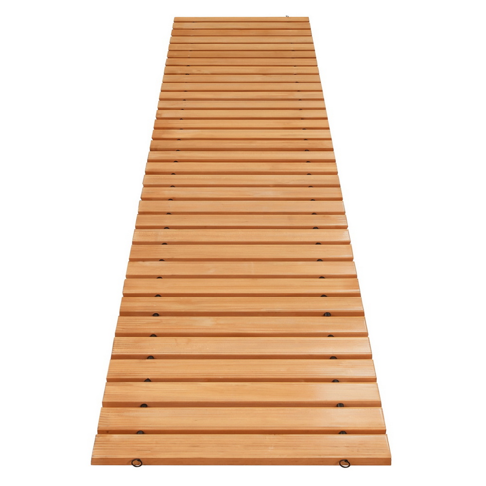 Gardeon 8FT Wooden Garden Pathway Roll-Out Straight Walkway Outdoor Backyard Brown โ image 2