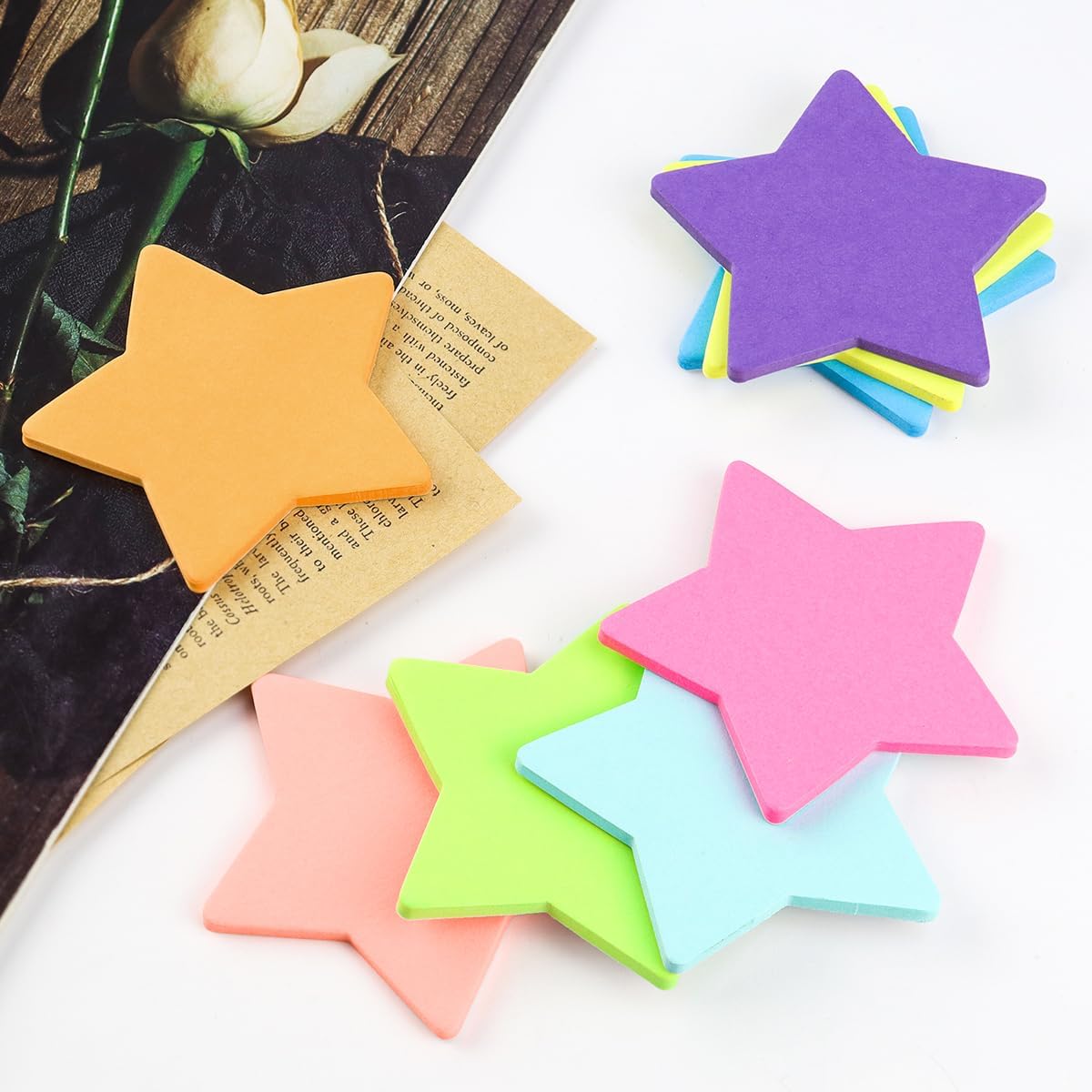 8 Color Star Shape Sticky Notes, 240 Sheets, Self-Sticky Note Pads for School Office Home — image 5