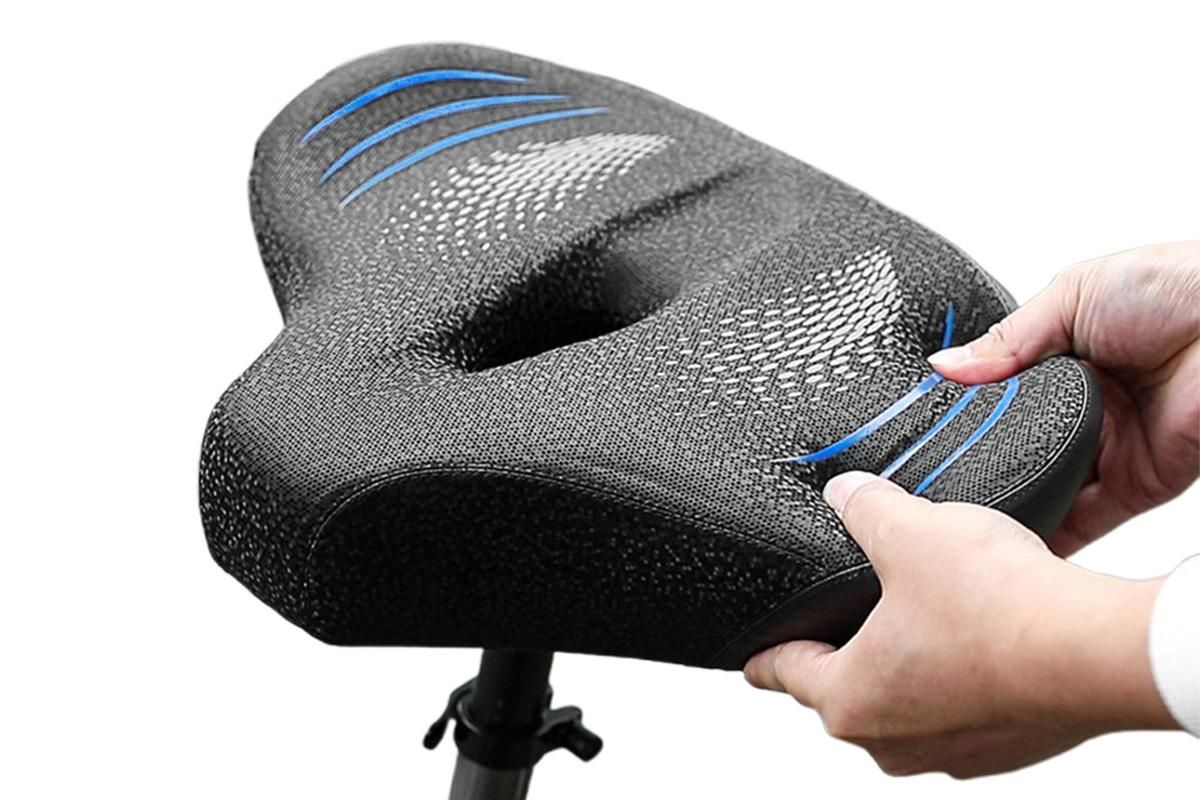 Noseless Bike Seat Cushion for Men & Women Comfortable Saddle for Peloton Bikes Exercise Bikes Electric Bikes Cruiser Bikes - Balck&Blue โ image 3