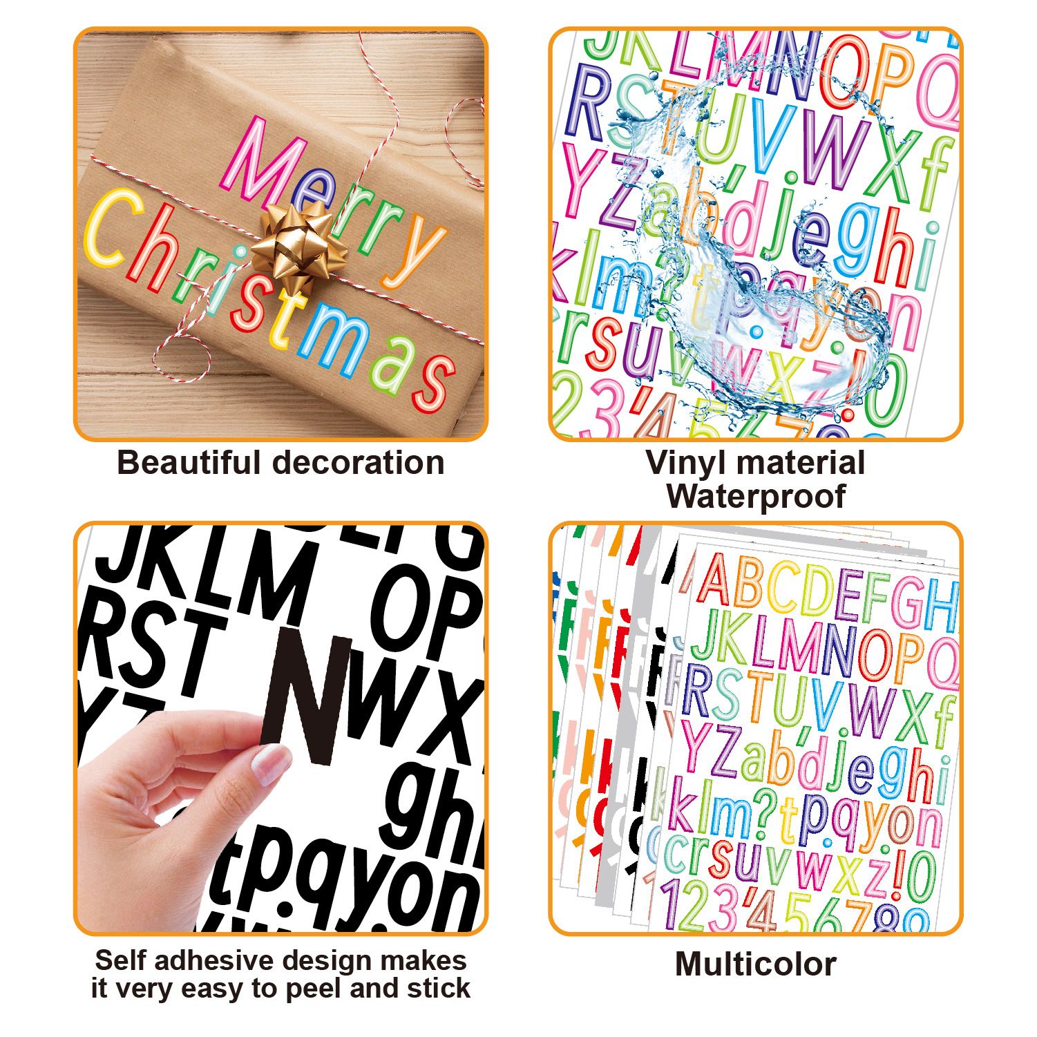 2 Sheet 1.5 Inch Letter and Number Stickers Self Adhesive Vinyl Letters Alphabet Stickers Big Font Mailbox Numbers For Bulletin — image 5