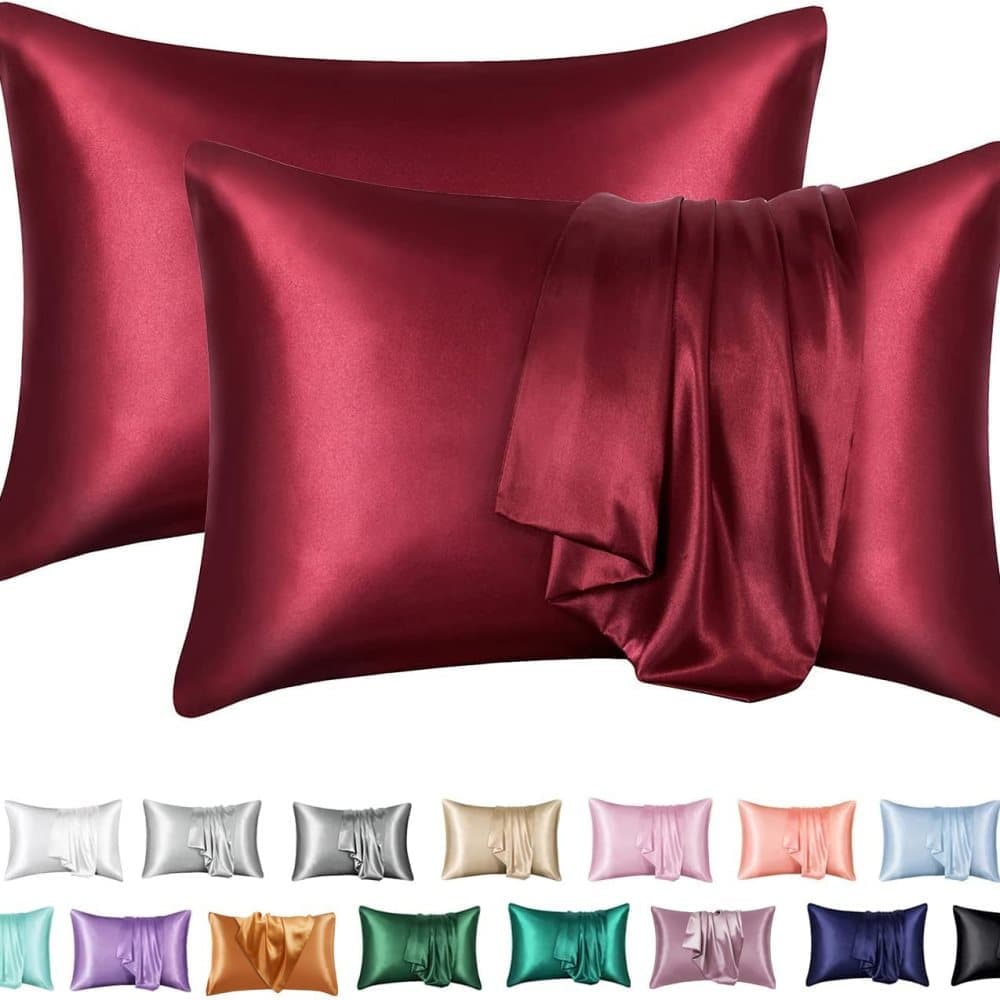 2-Pack Satin Pillowcase Silky and Soft, 50 × 75cm, Red