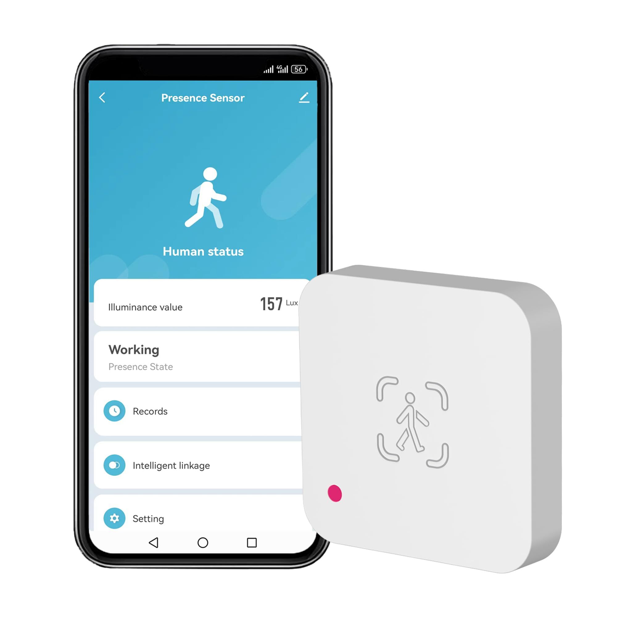 1Pack WiFi Human Presence Sensor: Smart Motion Sensor with App Notification Alerts, mmWave Radar Detector, Zone Positioning, Human Body Exists Sensor for Home Security & Home Automation(White)