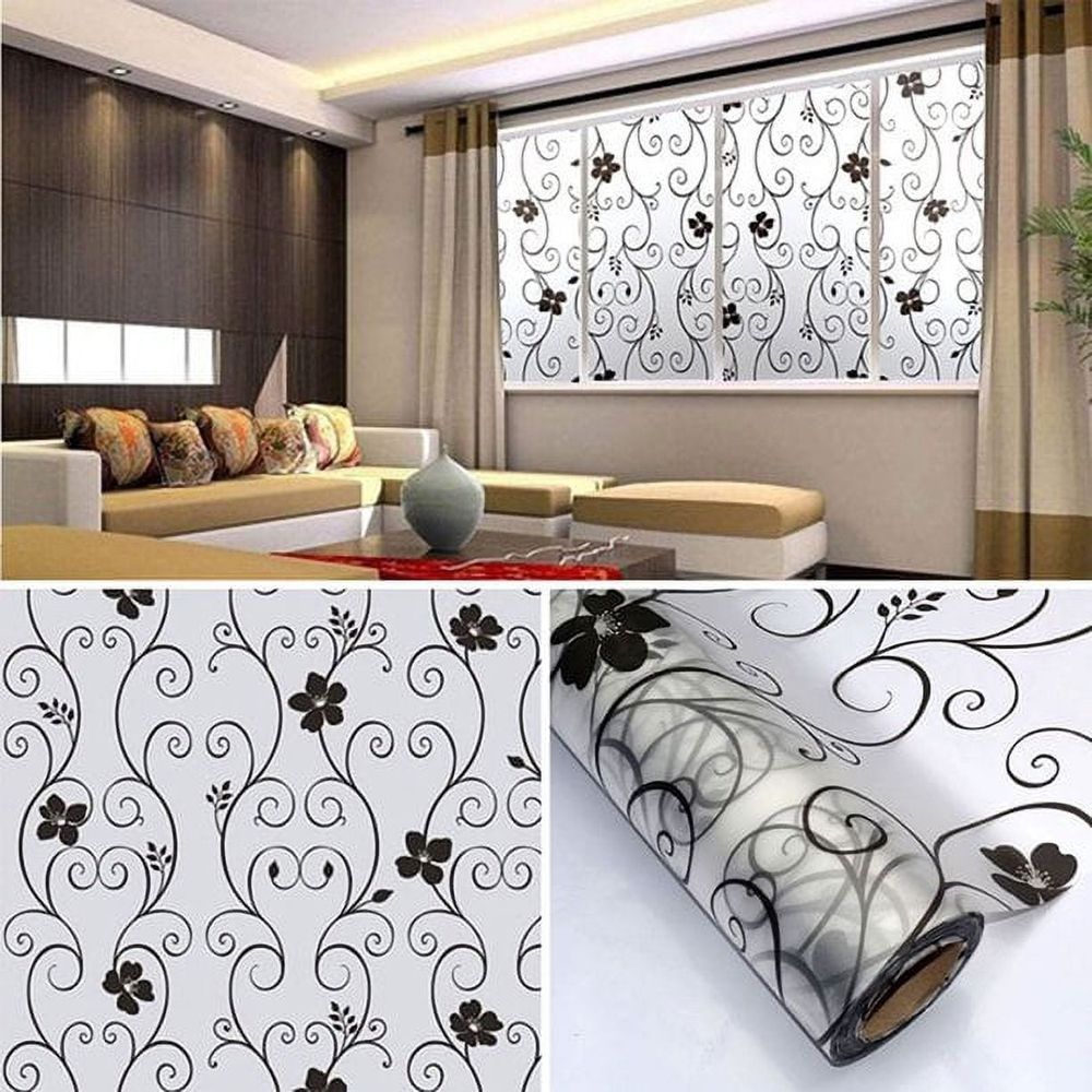 window film privacy frosted glass film no glue static cling glass film anti-uv window sticker for bathroom bedroom living room