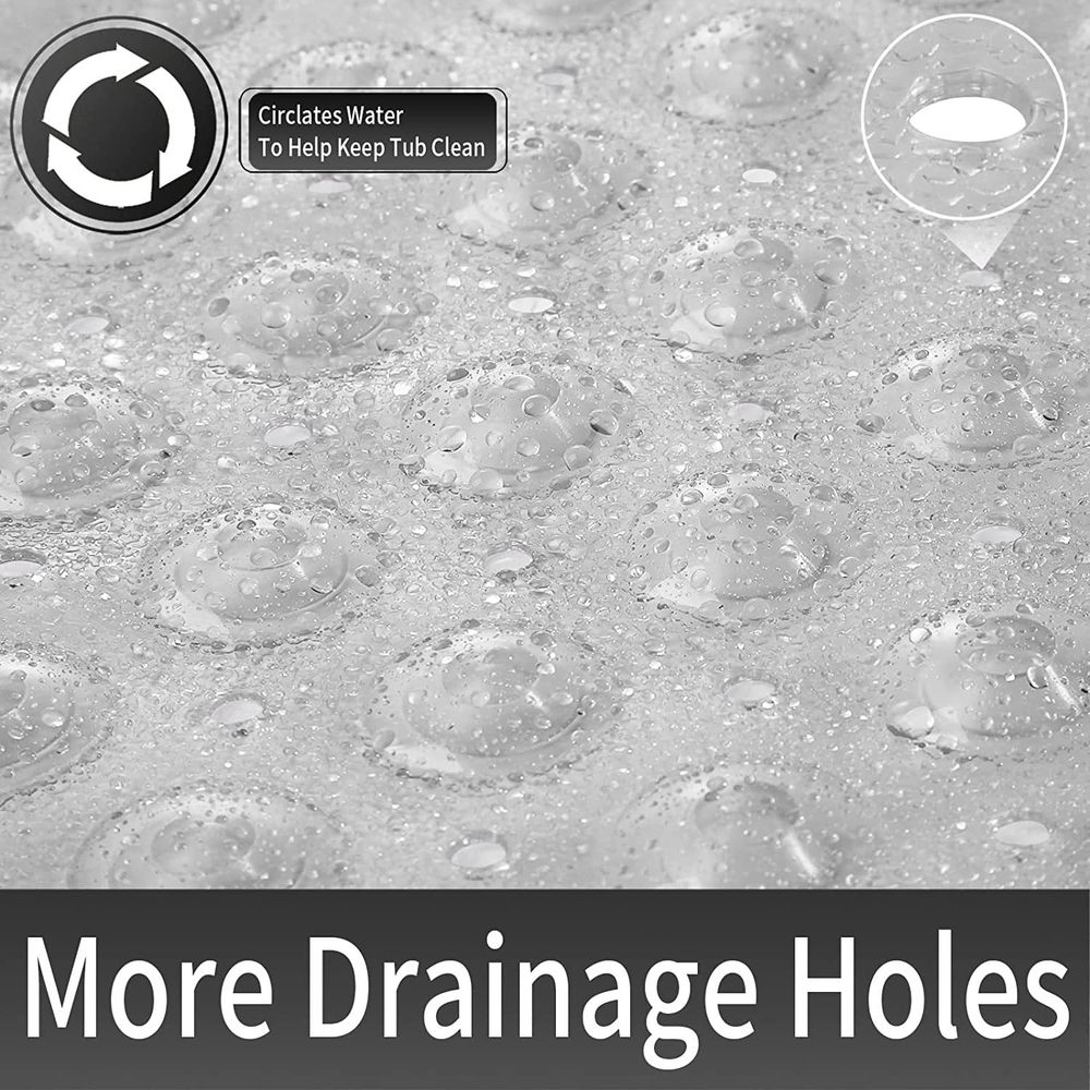 2 Pack Shower Stall Mat, 21x21 Square Bathroom Bath Tub Mats for Stand up Showers and Small Bathtubs Drain Holes Keep Floor Clean, Suction Cups Soft on Feet Machine Washable Clear