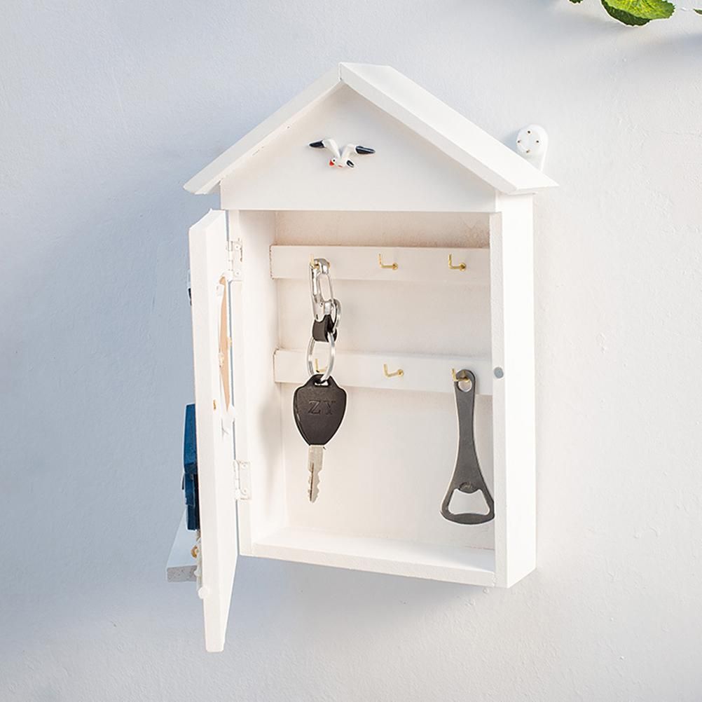 Wood Keys Box Wall Mounted Sundries Holders Practical Convenient Key Holder Storage Box Cabinet โ image 3