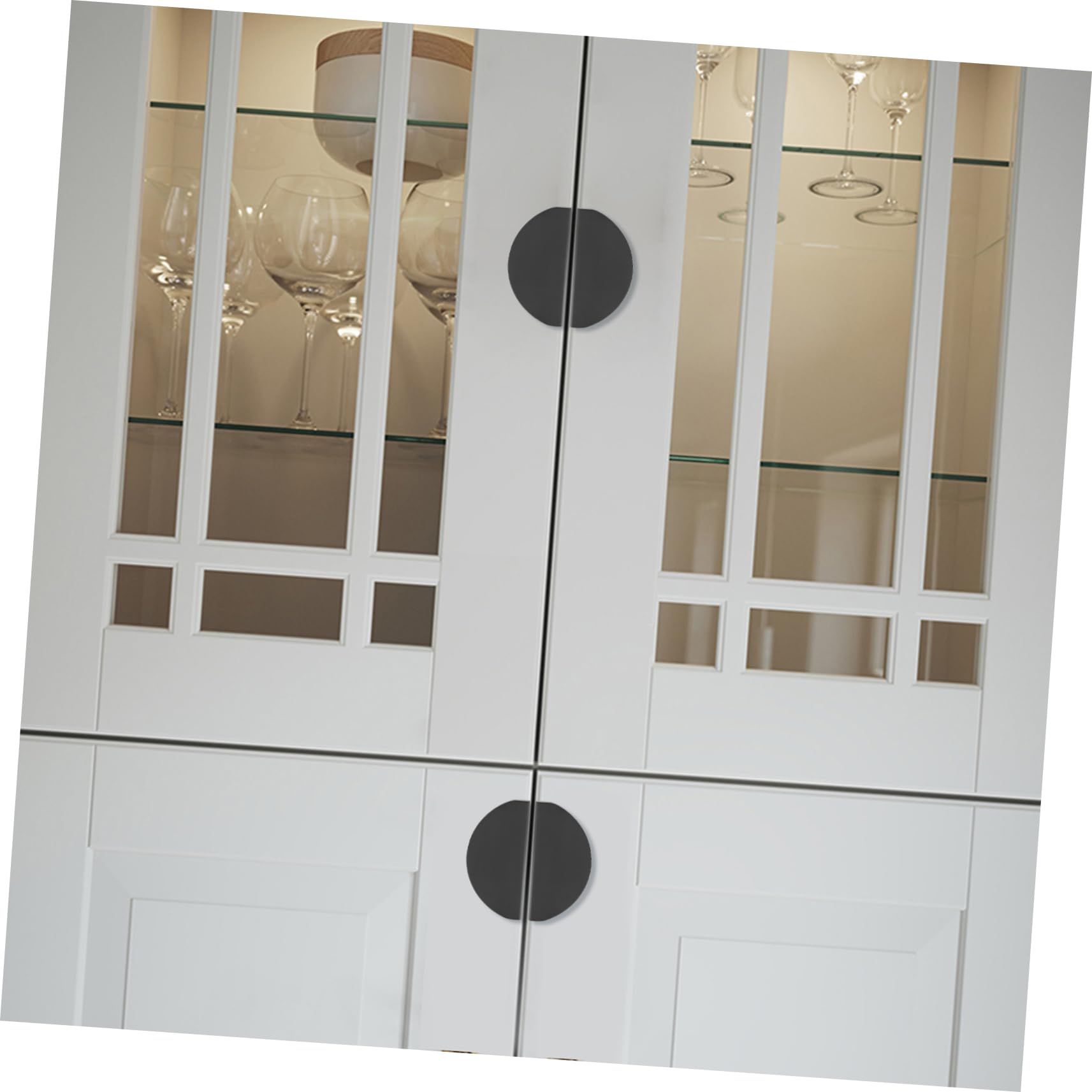 4 Pcs Handle Door Knobs Closet Drawers for Clothes Blind Pull Cord Extender Half Moon Cabinet Pulls Black Home Drawer Knobs — image 4