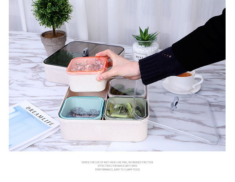 Snack Serving Tray, Appetizer Tray, 4 Compartment Food Platter Dried Fruit Tray Food Storage Containers for Fruit Cakes kitchen โ image 5