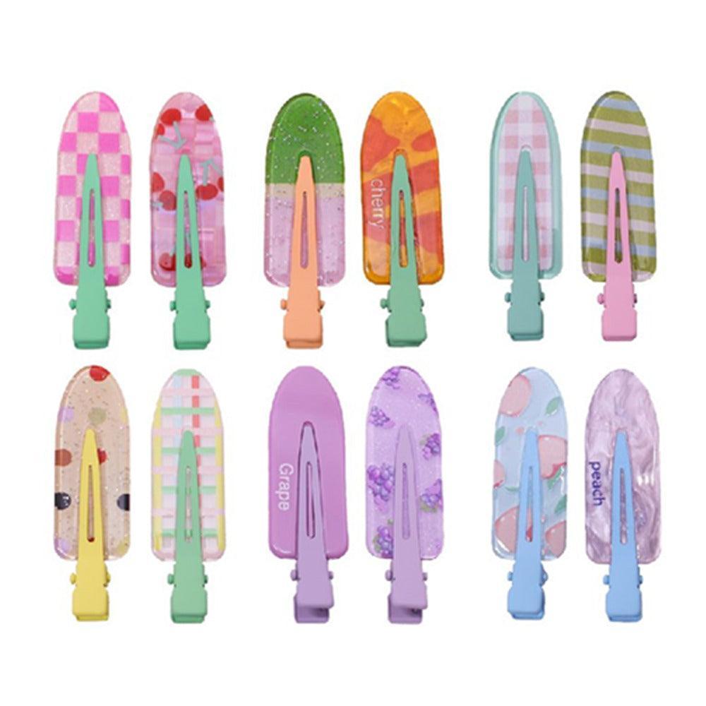2PCS Juice Series Hair Clip Makeup Hair Accessories Colourful Hair Barrettes - Grapes โ image 2