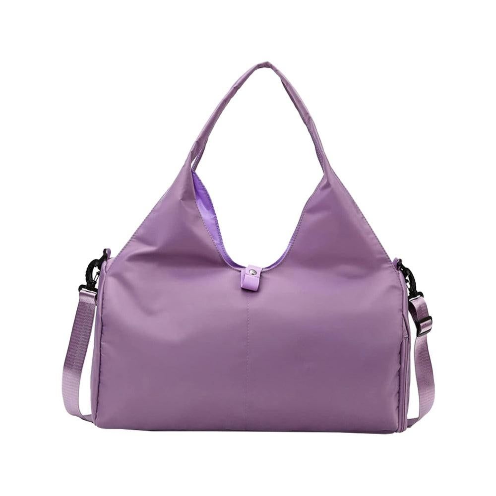 Gym Tote Bag with Shoe Compartment and Wet Dry Storage Pockets for Women Travel Duffel Bag Yoga Gym Bags with Yoga Mat Holder -Purple โ image 5