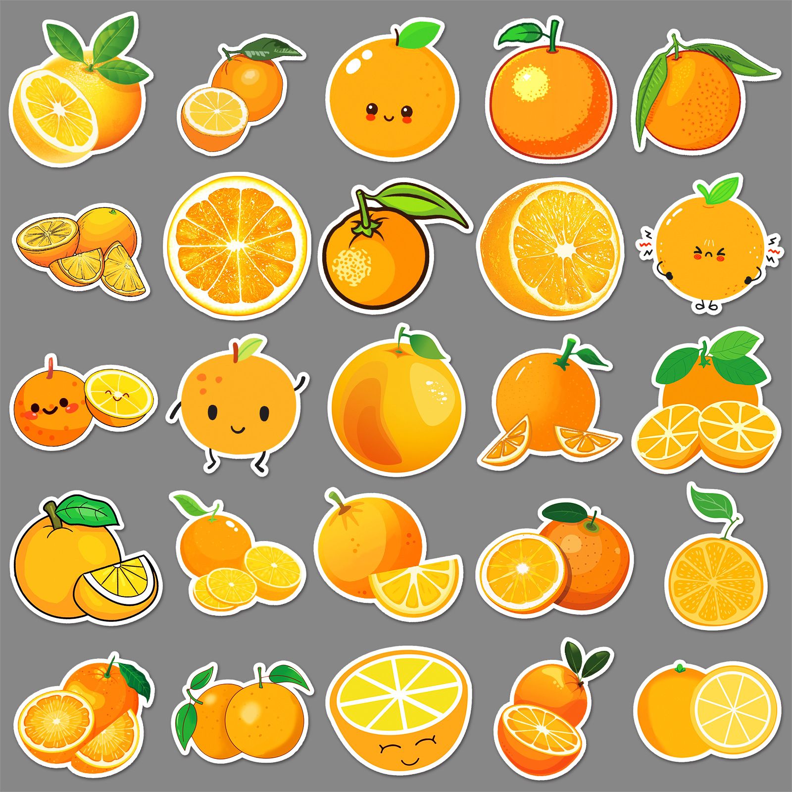 Orange Stickers |50Pcs Orange Waterproof Vinyl Decals for Water Bottles Laptop Luggage Cup Computer Mobile Phone Skateboard Guitar — image 4