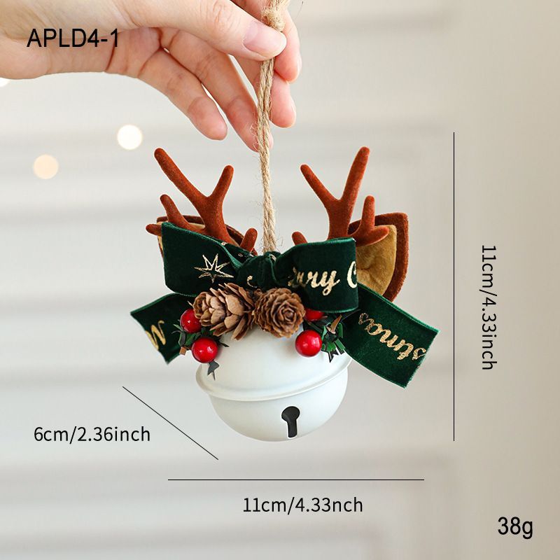 Vintage Metal Christmas Bell Floral Christmas Decorations Red And Gold - Multi-color - Size APLD4-4 — image 5