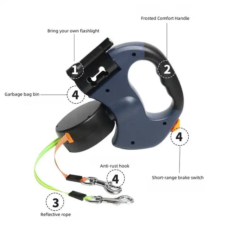 Red Dual Retractable Dog Leash | 2-in-1 Automatic Pet Leash for Walking Two Dogs Simultaneously โ image 4