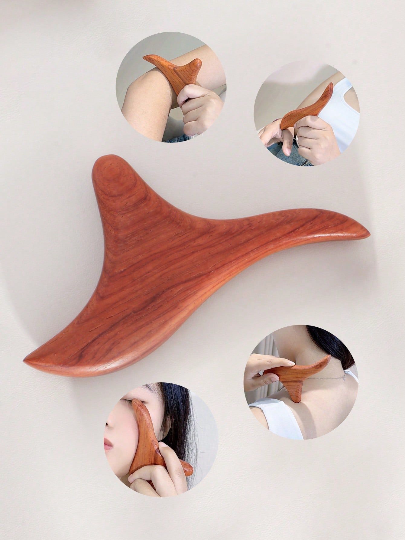 1pc Wood Trigger Point Massage Gua Sha Tool Professional Lymphatic Drainage Wood Therapy Massager For Back Leg Hand Face Body Relaxation Spa Home Use