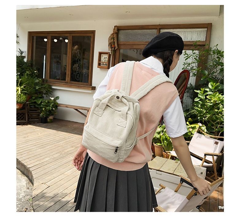 White Vintage Denim Laptop Backpack Casual Canvas Daypack Handbag Purse Lightweight Rucksack Shoulder Bag — image 3