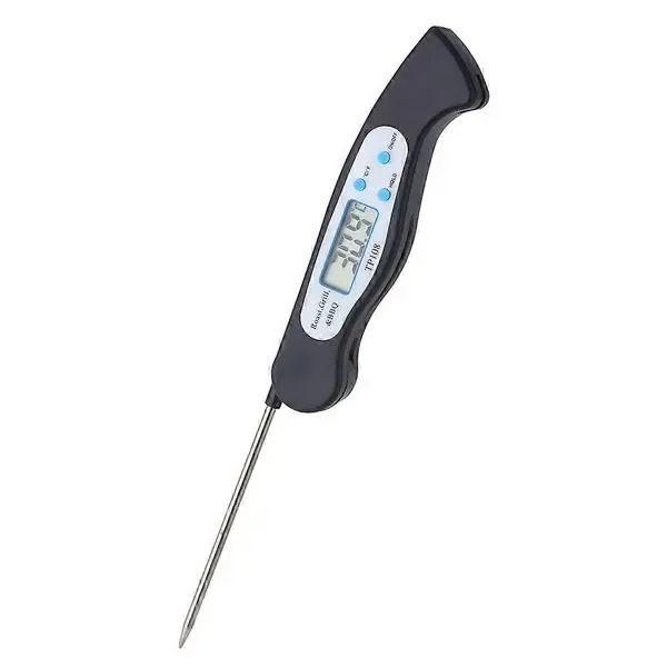 Digital Meat Thermometer With Foldable Probe LCD Display for Cooking Grilling Baking Milk Bath Water Black — image 3