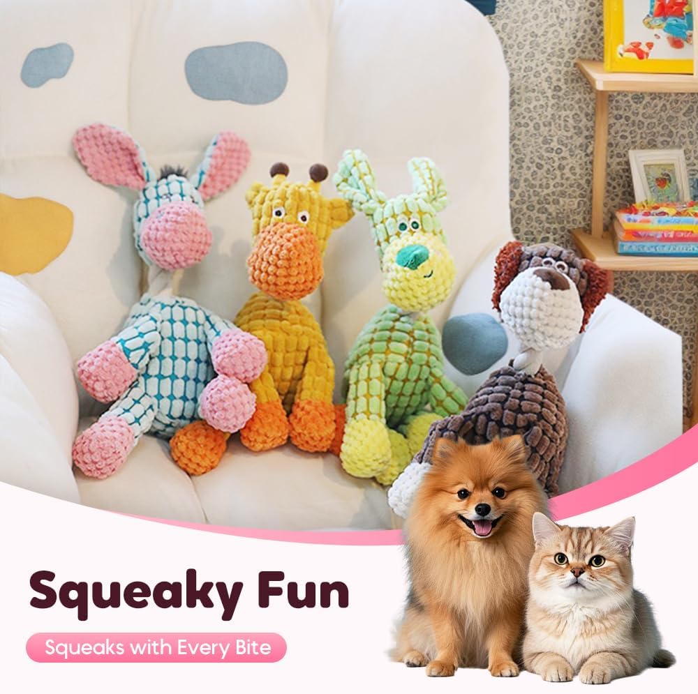 Linen Dog Toys, Durable Toy with Squeaker for Small Medium Large Dogs, Chew Resistant Animal Shaped Plush Toys Warm-Hearted Companion Anxiety Relief (Monkey) โ image 4